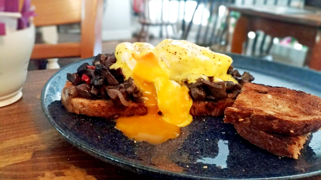 mushroom egg toast london cafe highness